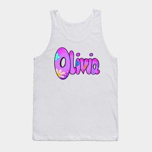 Olivia girls first name in purple Personalized personalised customised name Olivia Tank Top